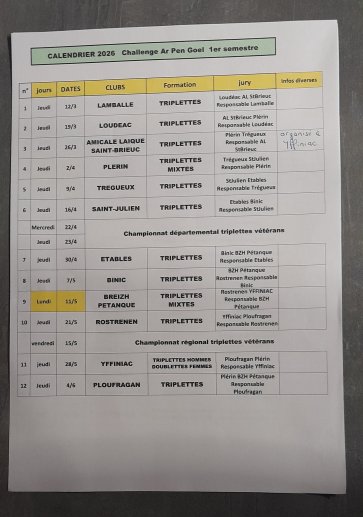 calendrier AR PEN GOEL 2026
